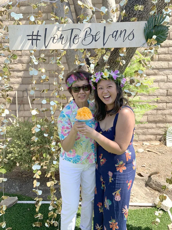 Wedding guests holding Sweet Aloha shave ice