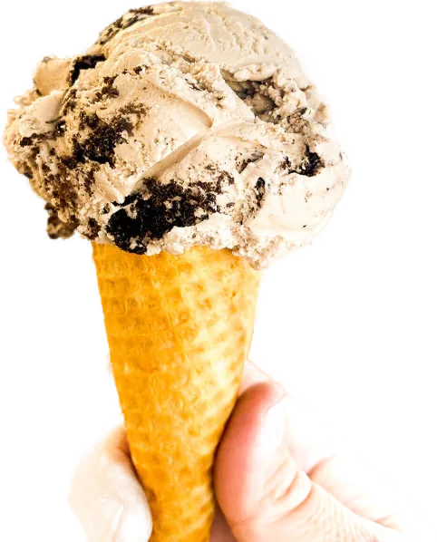 Non-dairy ice cream in a waffle cone