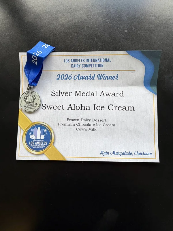 Chocolate ice cream with its Silver Medal