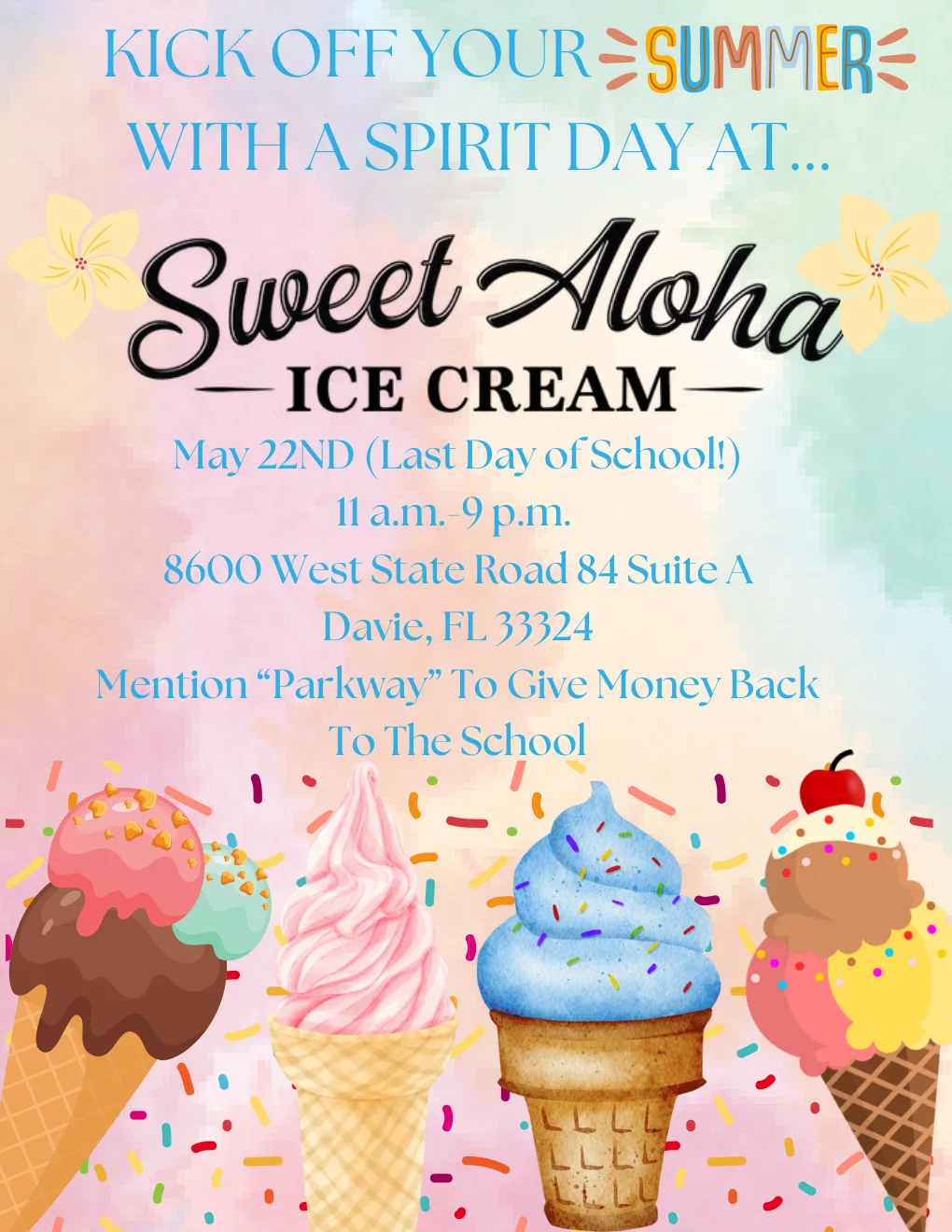 Parkway Christian End-of-School-Year Spirit Day flyer